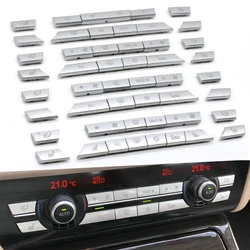 Silver Dashboard Air Conditioner Ac Buttons Cover Caps Repair Kit For BMW 5 6 7 Series X5 X6 F10 F11 F06 F12 F01 F02 F15 F16