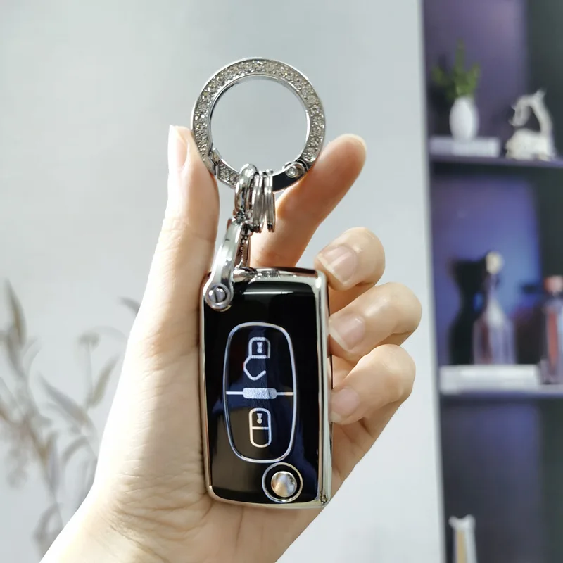 For Citroen C2 C3 C4 C5 C6 Xsara Berlingo TPU Flip Remote Car Key Case Cover For Peugeot 207 307 308 407 607 807 Protector Shell