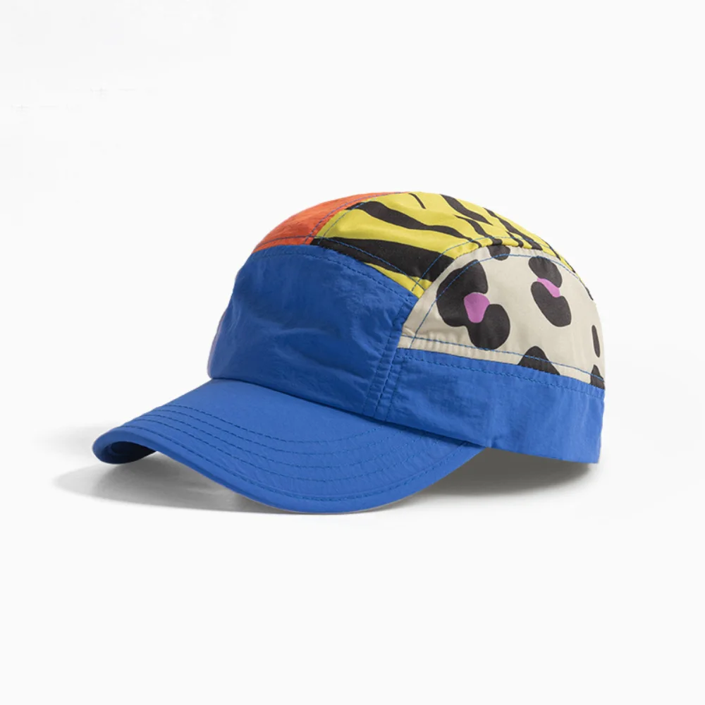 High Quality American Retro Baseball Caps Quick-drying Adjustable Men's Hat Leopard Print Splicing Durable Fisherman Hat