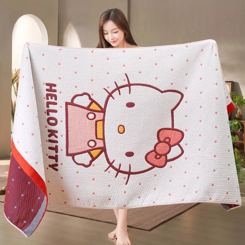 sanrio Hello Kitty kuromi cinnamoroll anime cartoon bath towel home dormitory bathroom pure cotton absorbent soft wrap towel