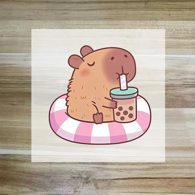 2 قطعة كابيبارا بقع الملابس ملصقات نقل الحرارة قميص الانمي الكي التصحيح ملصق بنين بنات DIY بها بنفسك الملابس بقع هدية #3