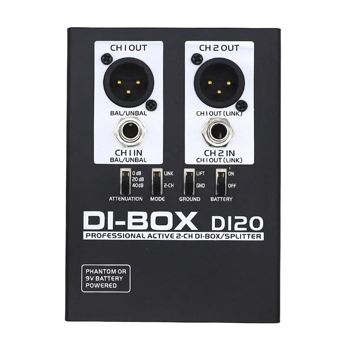 

Audio Active DI BOX Direct Injection Box Low Noise Guitar Bass DI 2 Channel Audio Converter Multi-Purpose Mixer Audio