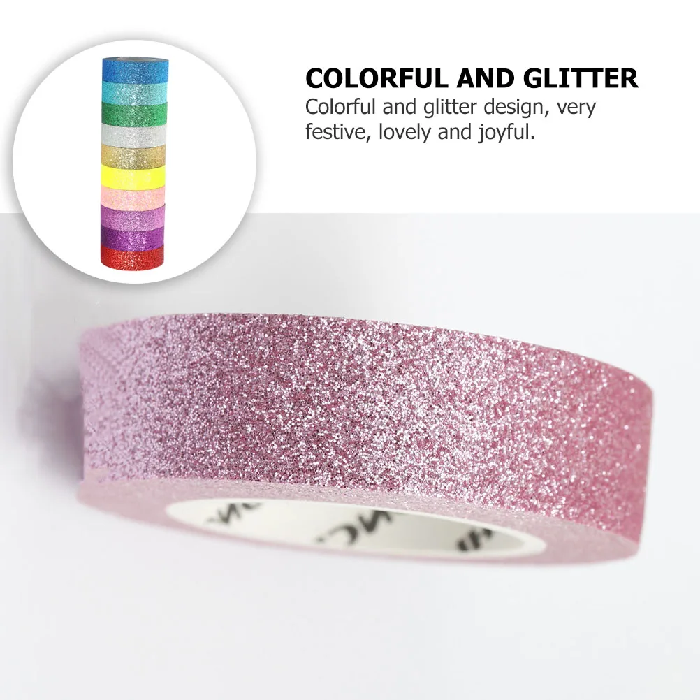 

Glitter Tape Decorative Scrapbook Tear DIY Assorted Color Festive Practical Easy Store Carry No Scissors Suitable All