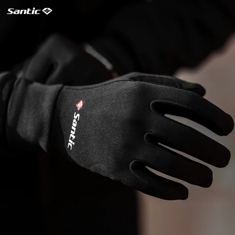 Santic Cycling Gloves Winter Cycling Gloves Keep Warm Touch Screen Cycling Full Finger Gloves W0P079