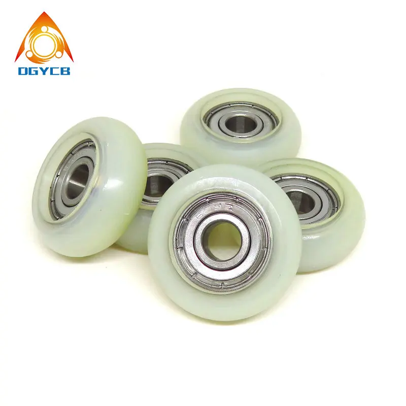 1pcs 33 mm Diameter 8 mm Bore Polyurethane Coated Sliding Window Door Upper Round Roller 8x33x12 PUR60833-12 PU Rubber Pulley