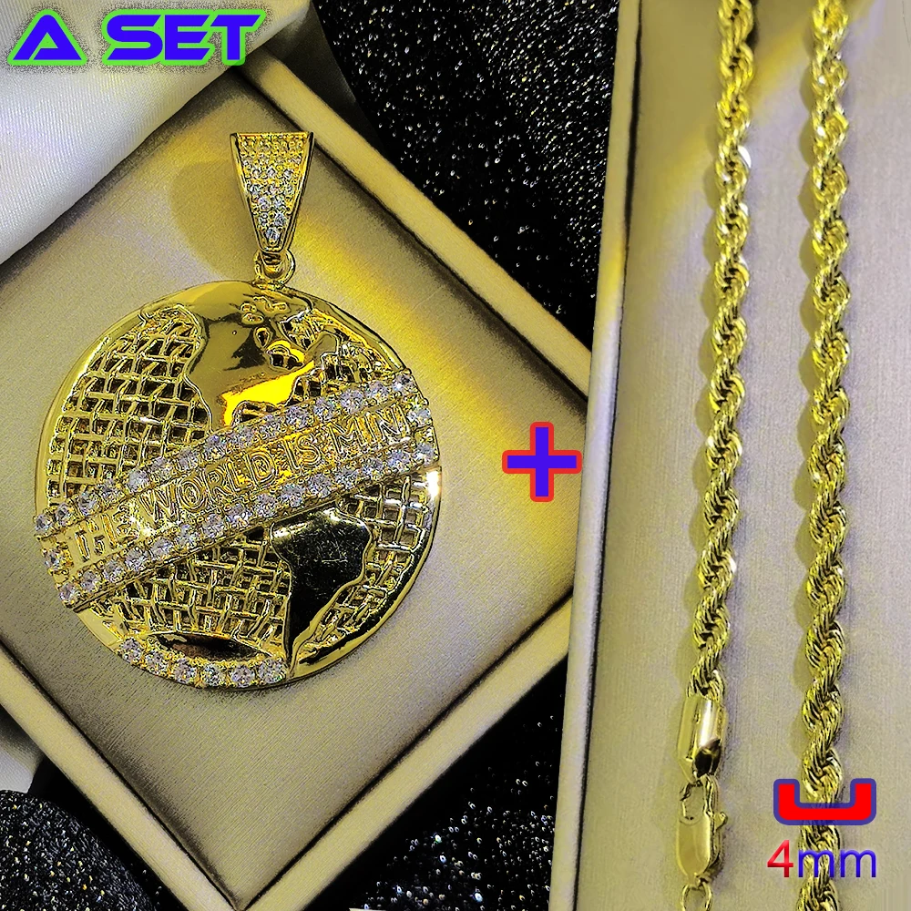 New customized hip-hop necklace with diamond trend gold pendant, 18K gold plated classical craftsmanship, fashionable gift