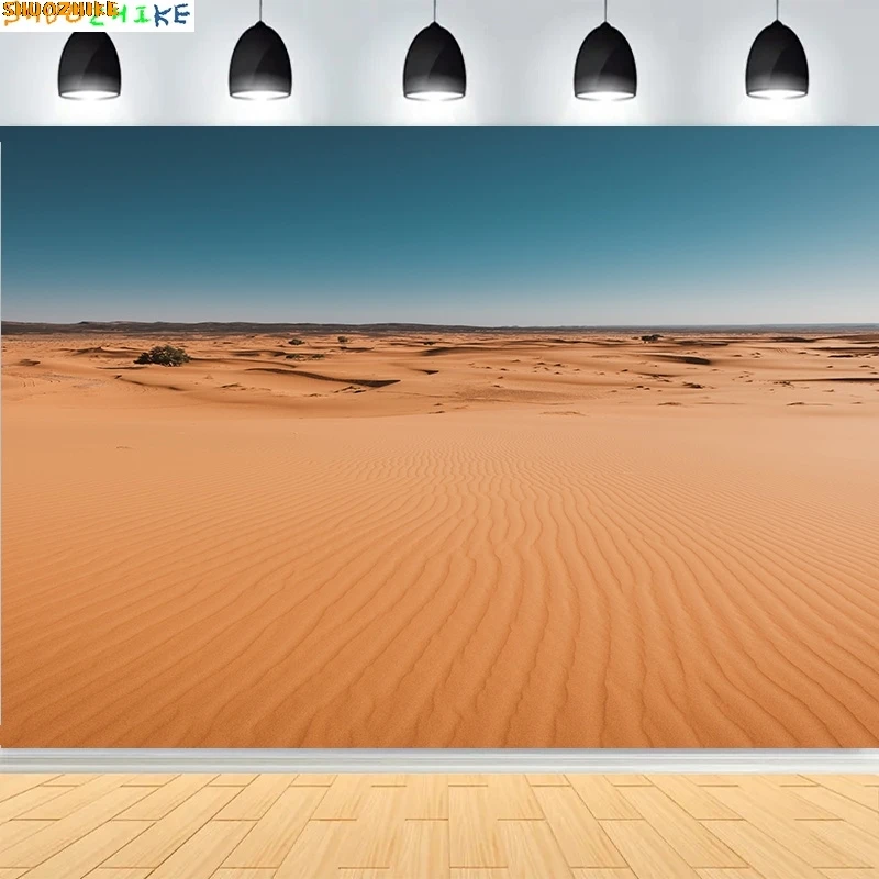 واسعة الرمال الكثبان الرملية المشتعلة الشمس الصحراء خلفيات للتصوير الفوتوغرافي غروب الشمس السماء الصخور سفاري المشهد شجرة مجففة عيد ميلاد خلفية DS-02 #4
