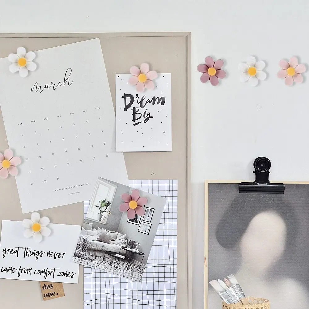 

20/30/50Pcs Boxed Creative Six-Petal Flower Pushpins Photo Wall Decor DIY Colored Push Pins Resin Reusable Thumb Tacks School