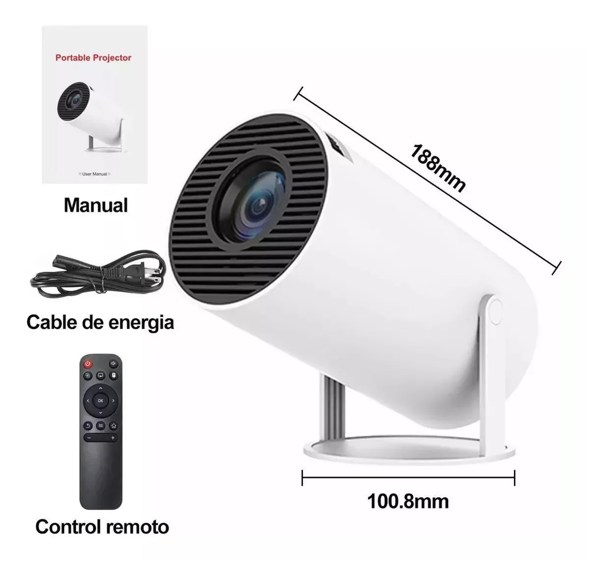 

New Ultra HD Projector support Screen Mirroring Auto Vertical Keystone 180°Rotatable 4KHD Portable Projector for Outdoor Bedroom