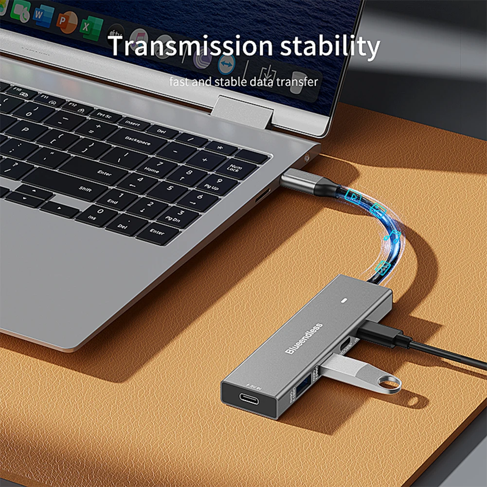 Hub USB C de 5 puertos, divisor USB C de 10Gbps, carga de energía, estación de acoplamiento USB C para ordenador portátil, adaptador multipuerto para MacBook Pro IMac iPad