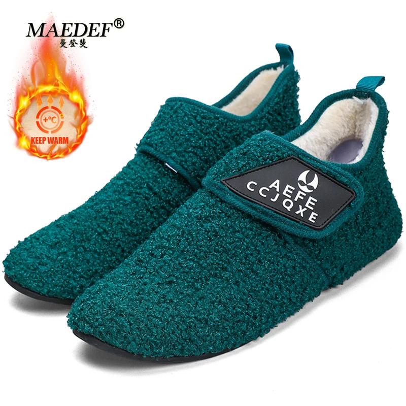 

MAEDEF Indoor Soft Non-slip Men's Slippers Lightweight and Comfortable Home Male Wear Cotton Shoes Winter Warm Men Casual Shoes