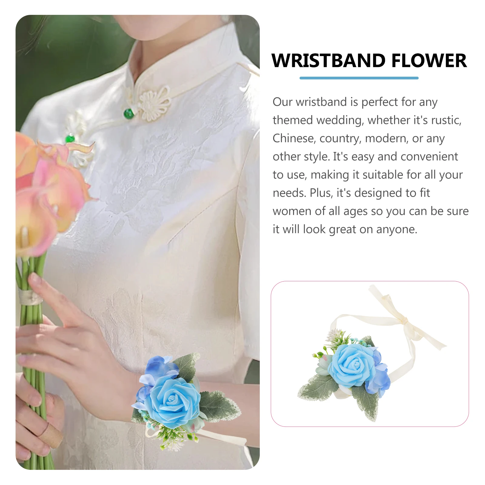 

Wrist Corsage for Wedding Chic Pearl Beaded Bracelet Hand Flower Decor Bridal Accessories Festive Event Wearable