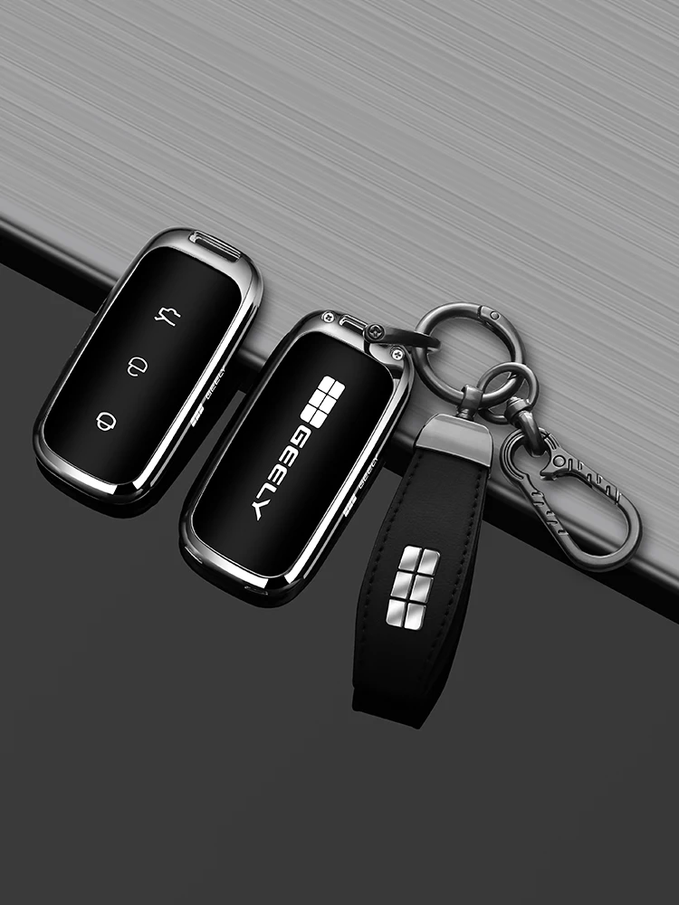 Schlüsselanhänger-Hülle mit vollständigem Schutz, stoßfest, für Geely EX5 Starray EM-i e.MAS 7, Premium-Zinklegierung, robustes Autozubehör. – Detail 5