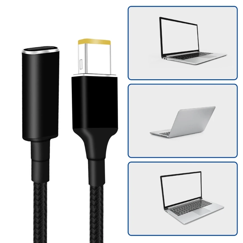 直流ビッグスクエア to USB C PD 高速ラップトップ充電ケーブルコード 65W 15cm