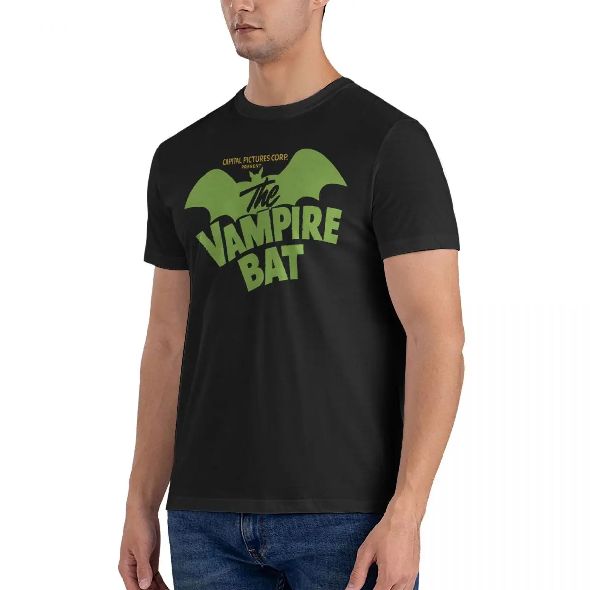 Vintage The Vampire Bat T-Shirts Men Round Collar Cotton T Shirts The Return Of Vampur Short Sleeve Tee Shirt Gift Tops