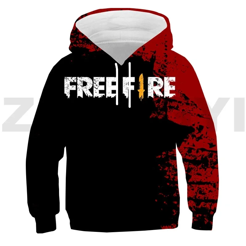 2024 Game Free Fire Garena 3D Hoodie Boys Girls Harajuku Oversized Sweatshirt Gun Game Japanese Streetwear Kid Lounge Wear