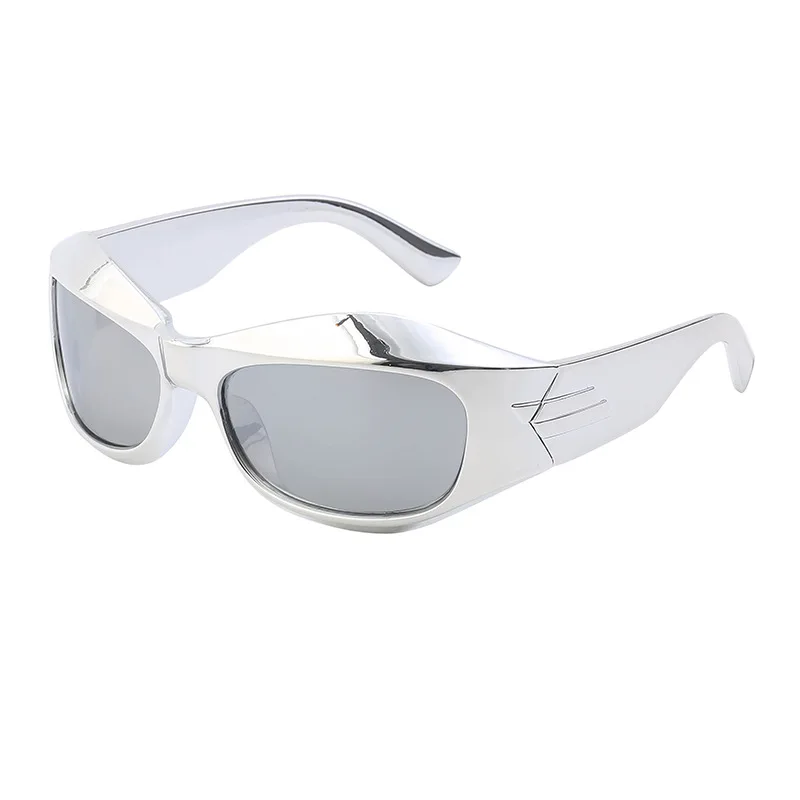 54687 große Rahmen Punk Y2K Sonnenbrille für Frauen Luxus Marke Steampunk Hip Hop Sonnenbrille Männer Vintage Oval Fahren Pilot shades