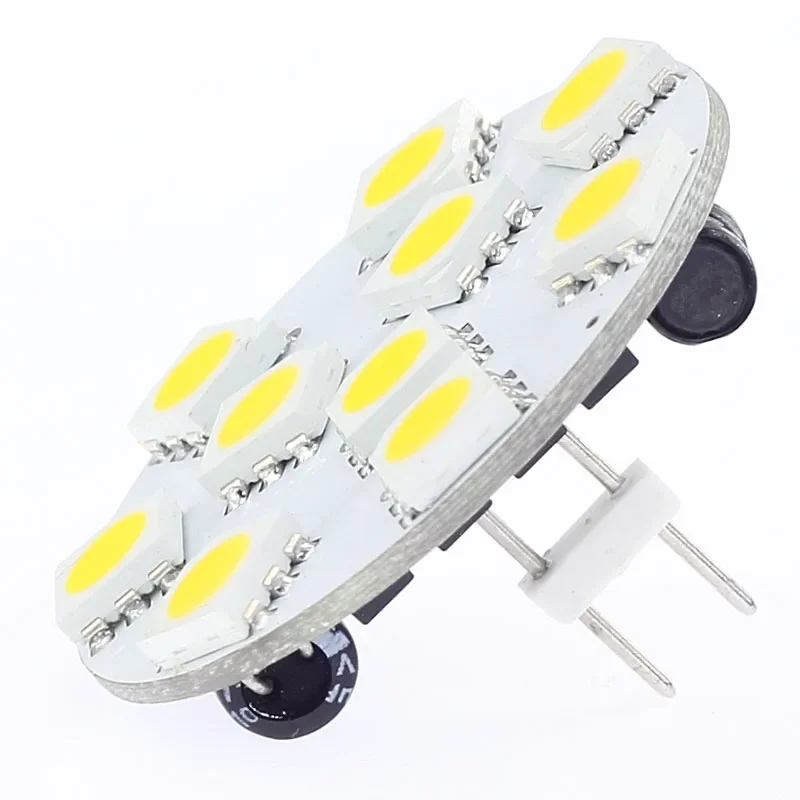 

10LED G4 Light Round Board SMD 5050 Широкий Вольт 12 В постоянного тока 12 В переменного тока 24 В постоянного тока 24 В переменного тока Задний штифт Белый Теплый белый 20 шт./лот