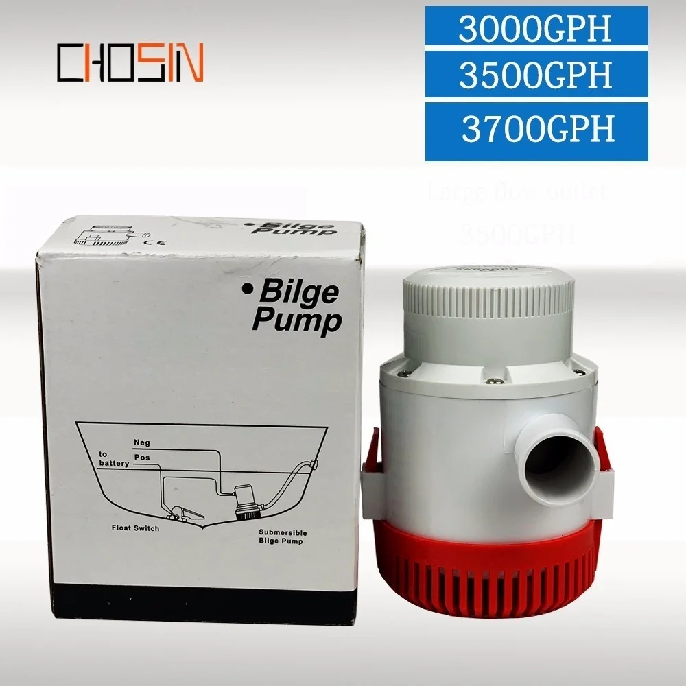 

3000/3500/3700gph Large Flow Dc 12v 24v Bilge Pump Electric Water Pump For Boats Accessories Marin Submersible Boat Water Pu