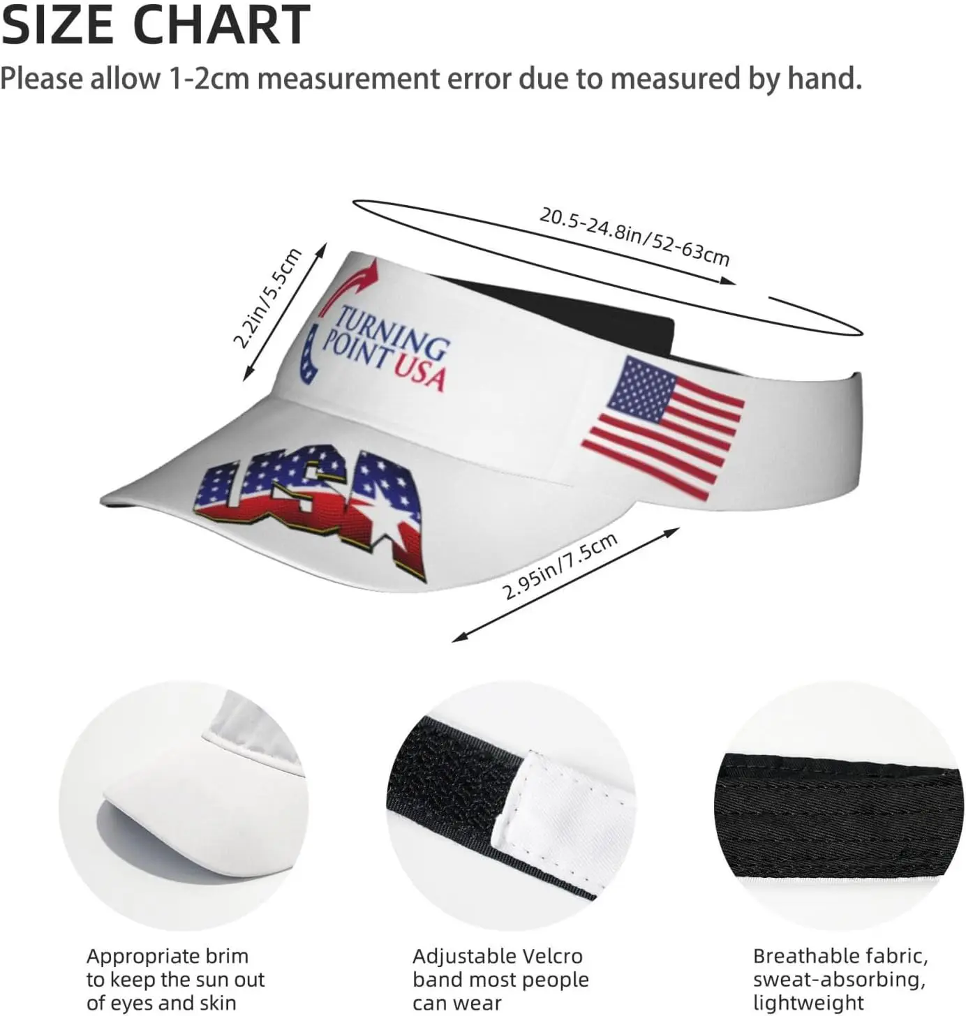 قبعة بيسبول واقية من الشمس من TurningPointUSA، قبعات رياضية قابلة للتعديل