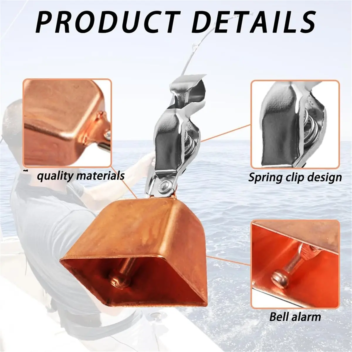 【TODAY-BUY】~@ 12 Pcs Fishing Bell Set for Multiple Rod Monitoring,Sea Fishing Equipment Accessories, Catfish Gear
