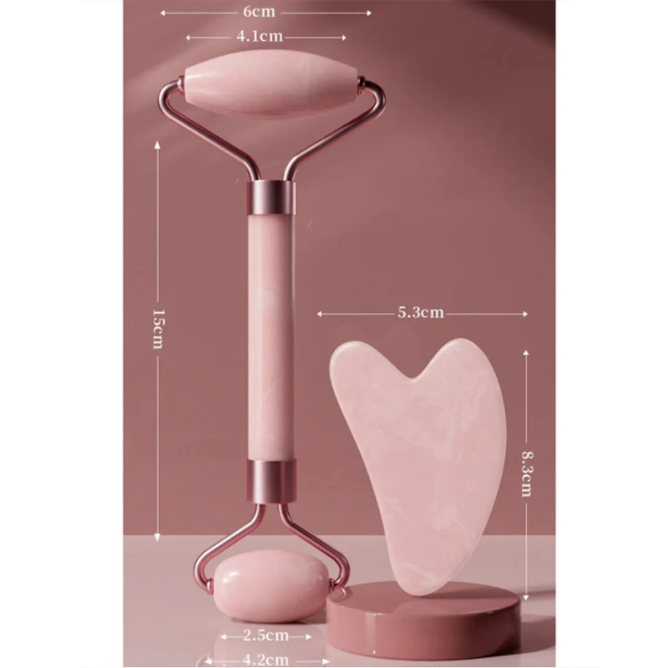 Face and Neck Massager Roller and Guasha Board Resin Non-rose Crystal Jade Roller Beauty Double-ended Massage Skincare Tools