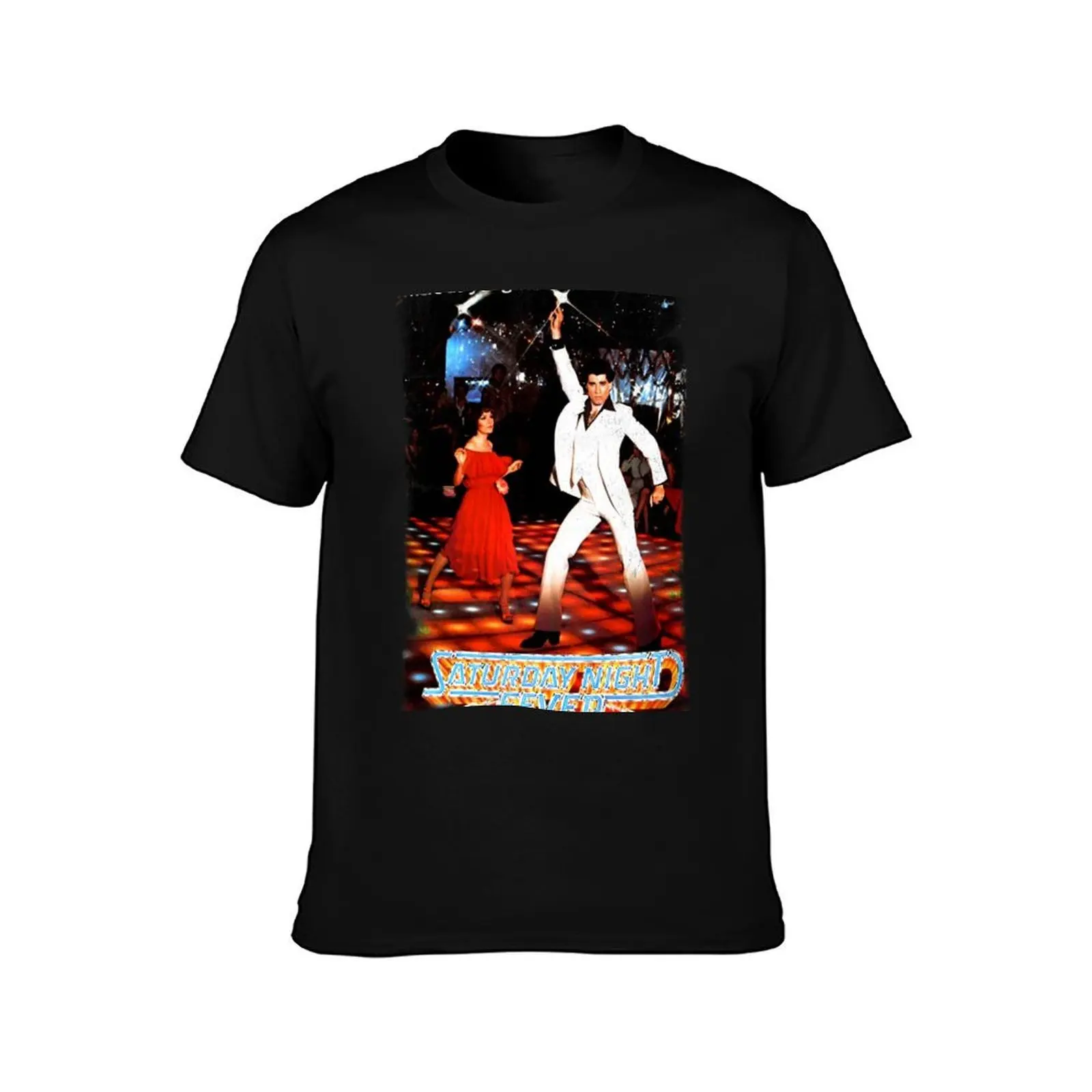 Saturday Night Fever T-Shirt, Summer Casual Cotton Tee, Oversized Streetwear Tops, Vintage Graphic Print, Loose Fit Short Sleeve