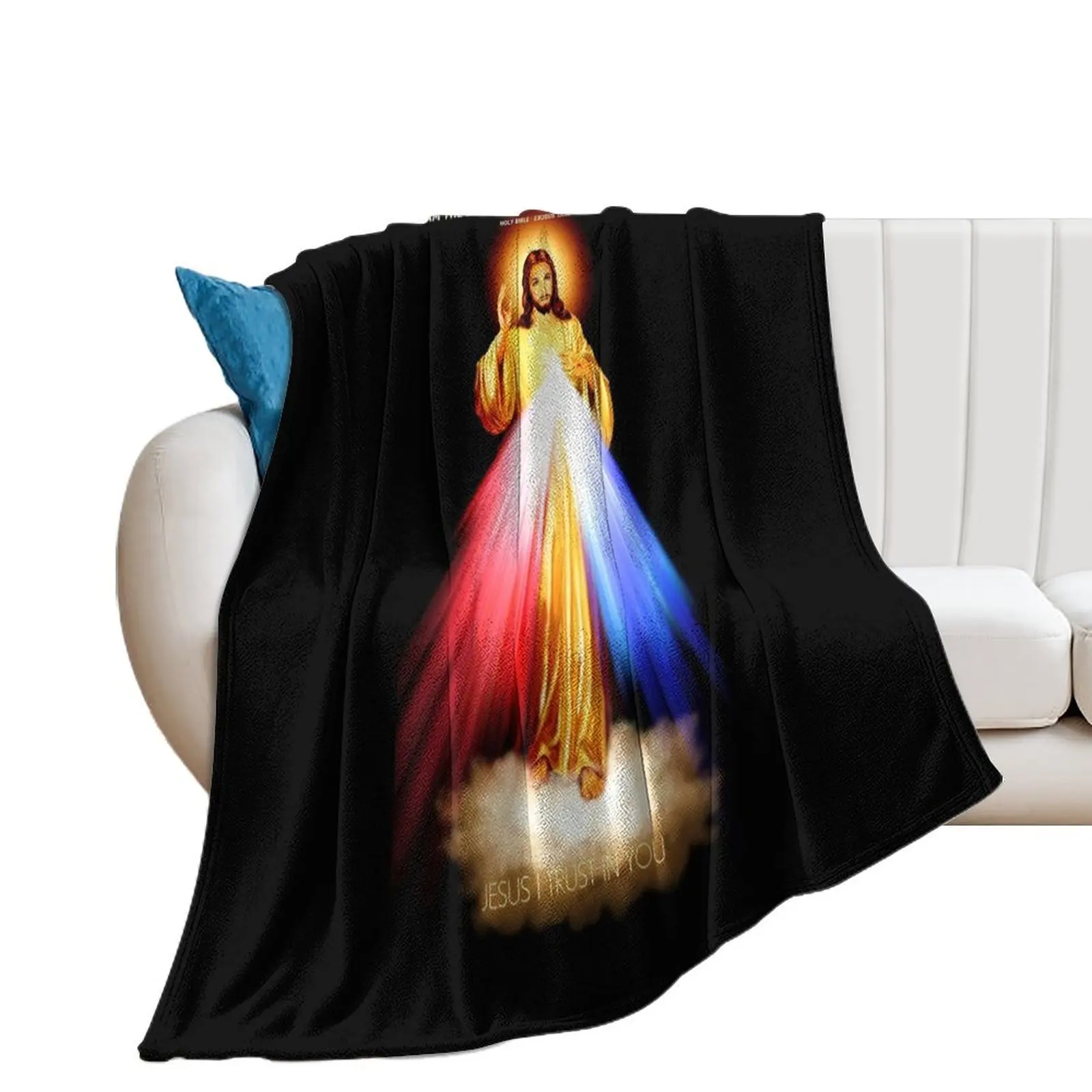 Divine Mercy Lord Jesus I trust in you Throw Blanket for sofa Weighted Bed linens Blankets