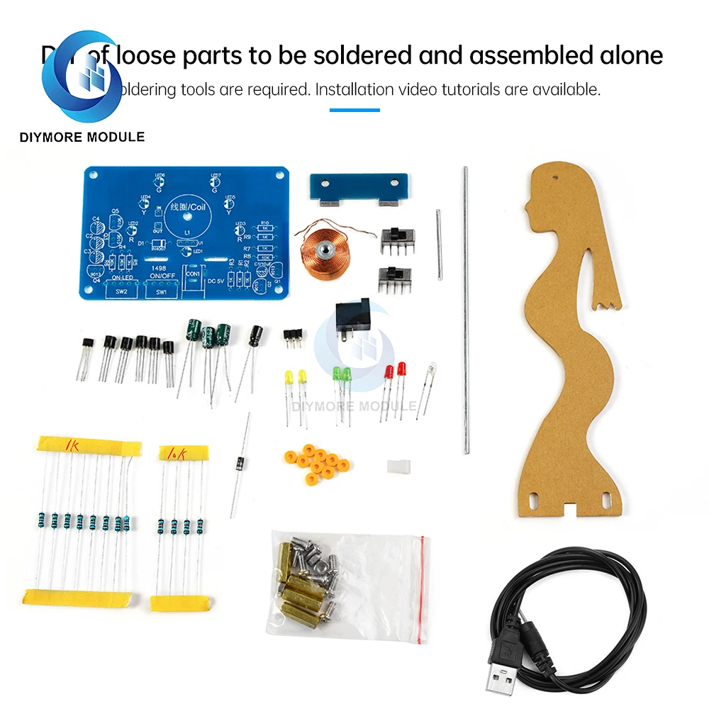 DC5V Electronic Swing Kit Electromagnetic Swing Experimental Circuit Production DIY Welding Kit Loose Parts