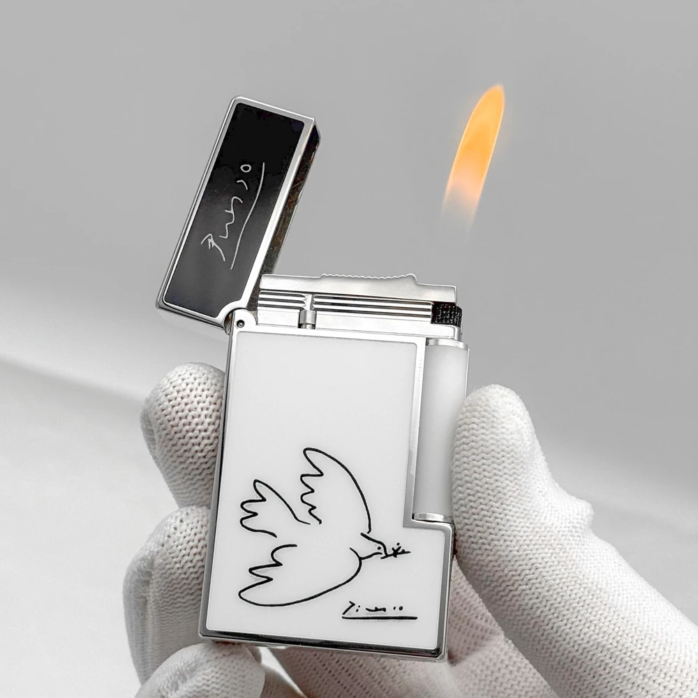 Picasso JT.Dunant Lighter Lacquer Metal Brass Cigar Smoking Cigarette Gadget Outdoors Men Father\'s Day Best Choice Gifts Unique