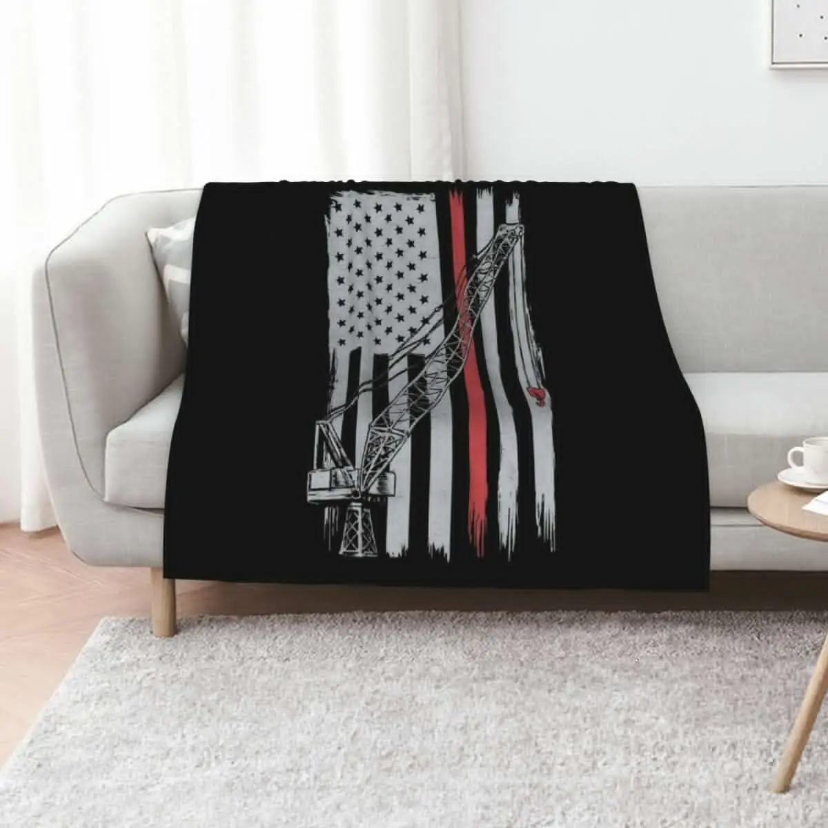 Crane Operator With Vintage Background Throw Blanket Thin heavy to sleep For Decorative Sofa for sofa Designers Blankets