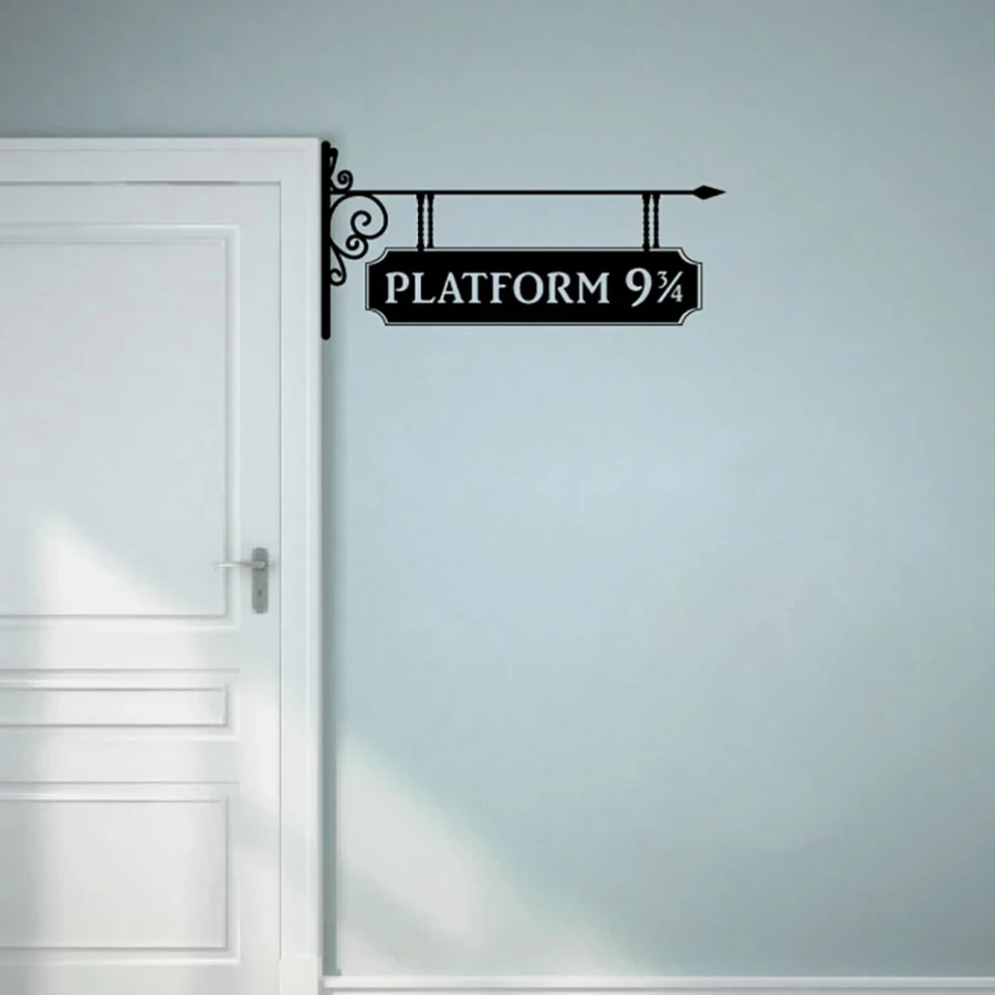 Calcomanía de pared con plataforma de Harry Potter 9 3/4 para decoración de puerta y ventana del hogar, regalo para fanáticos de Harry Potter para decoración de ventana de parachoques de coche