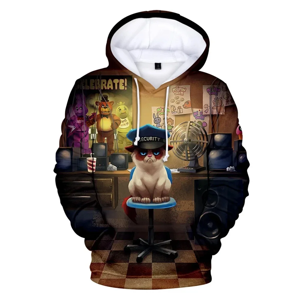 Spring Autumn Kids Hoodie Fnaf 3D Print Five Nights Sweatshirt For Boys Fashion Streetwear Casual Hooded Pullovers Tops Clothing