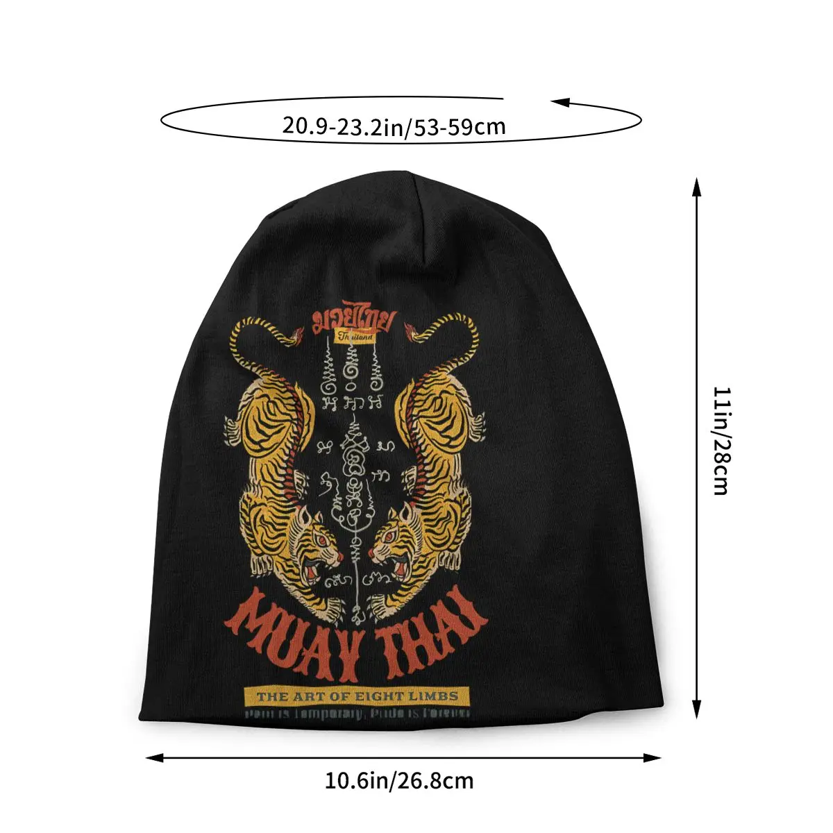 Muay Thai Tiger Tattoo Thin Skullies Beanies Outdoor Caps For Men Women Ski Caps Bonnet Hats