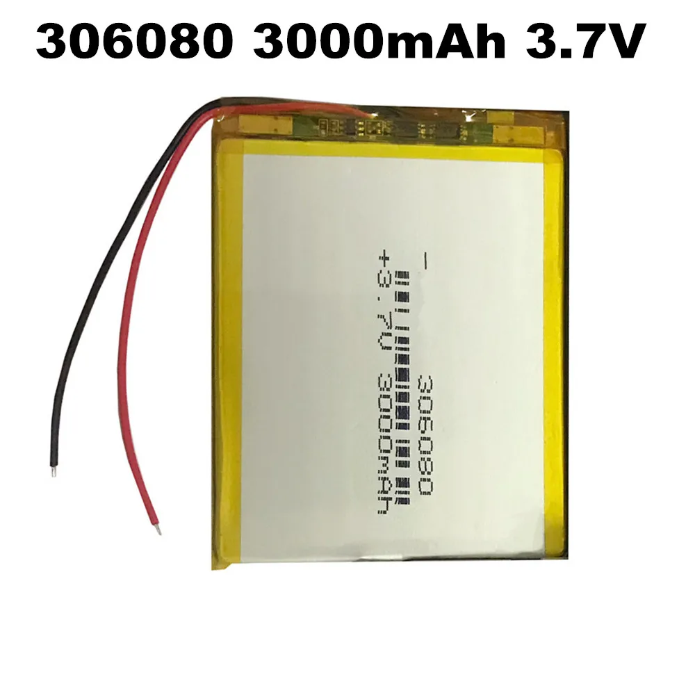 306080 306082 3.7V 3000mah Lithium polymer Battery For MP3 GPS Digital Camera Crema Sound Love Landing PDA E-book Tagus Gaia Eco