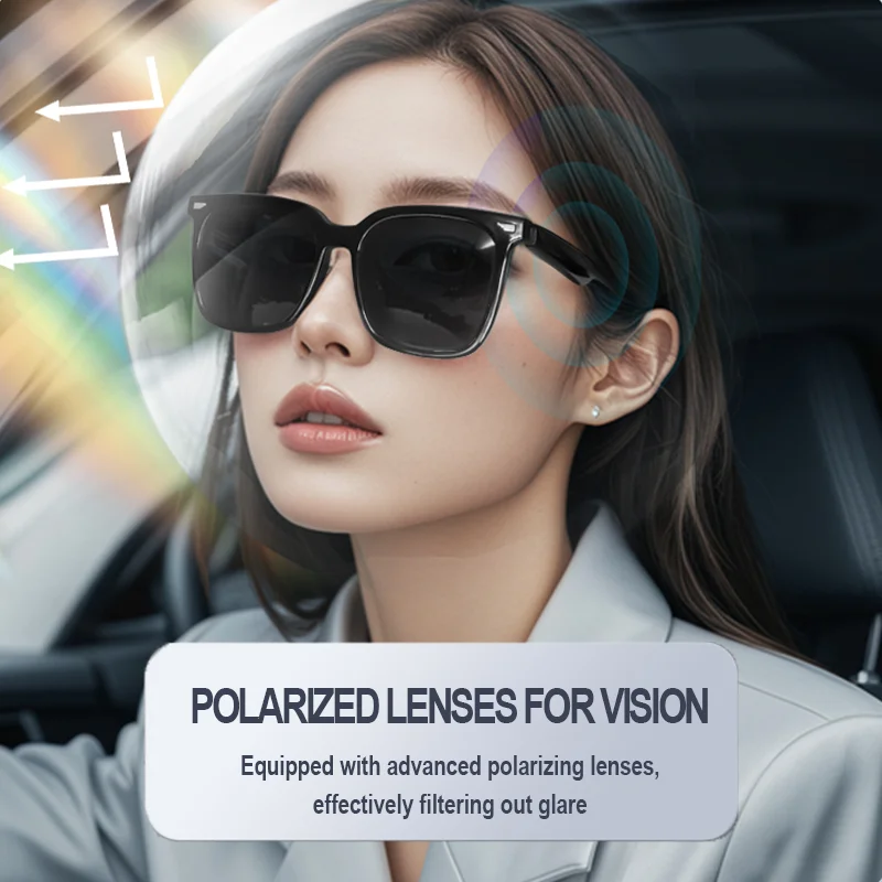 النظارات الشمسية الذكية أزياء النظارات الذكية مساعد صوت بلوتوث مكالمة تشغيل الموسيقى الرجال النساء النظارات الشمسية الذكية التحكم في الكاميرا #5