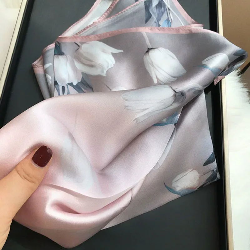 Spring and Autumn Small Flower Temperament 70 Square Towel Women's Korean Ornament Scarf Fashion Printed