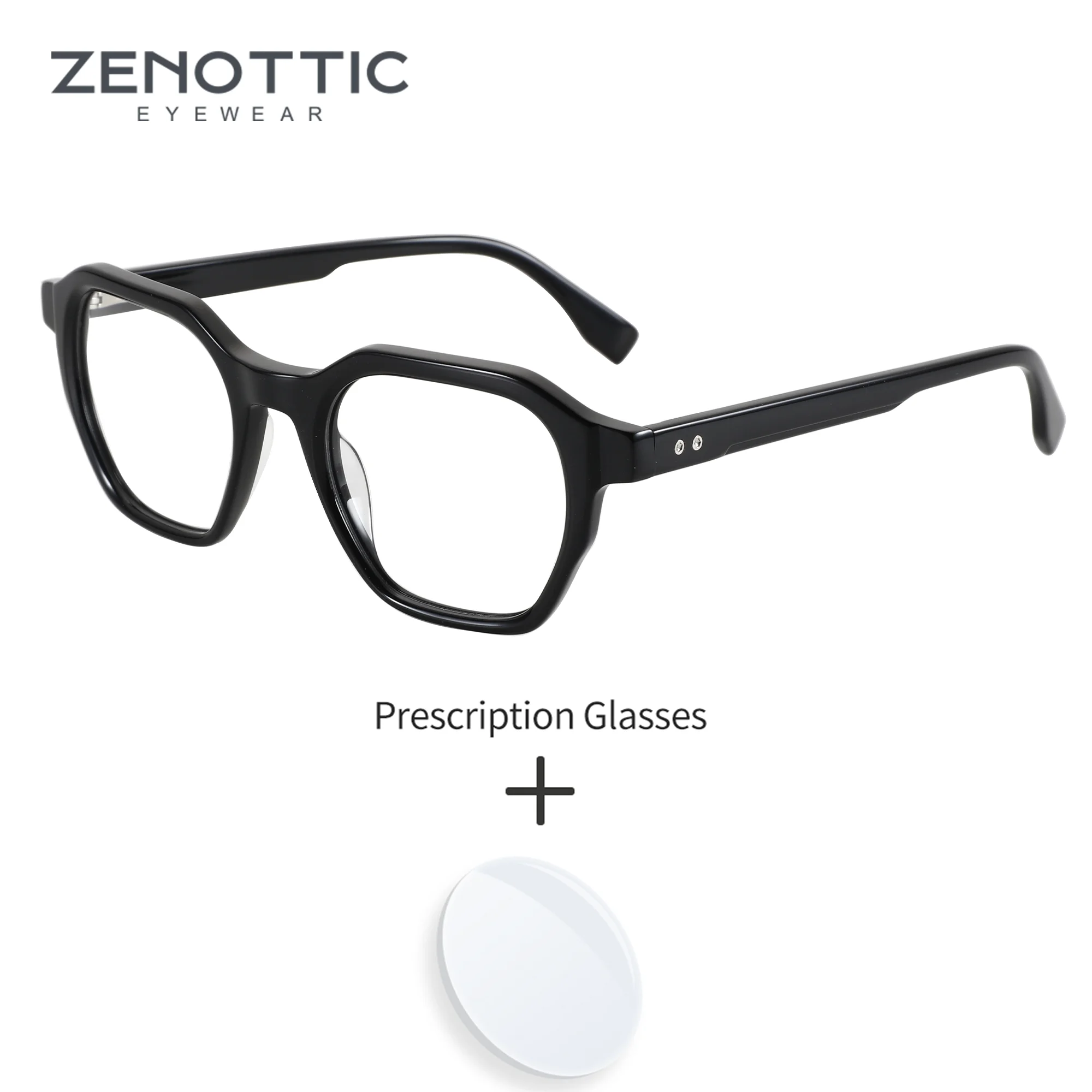 

Мужские очки ZENOTTIC с полигональной оправой, фотохромные коричневые линзы, блокирующие синий свет, для коррекции близорукости