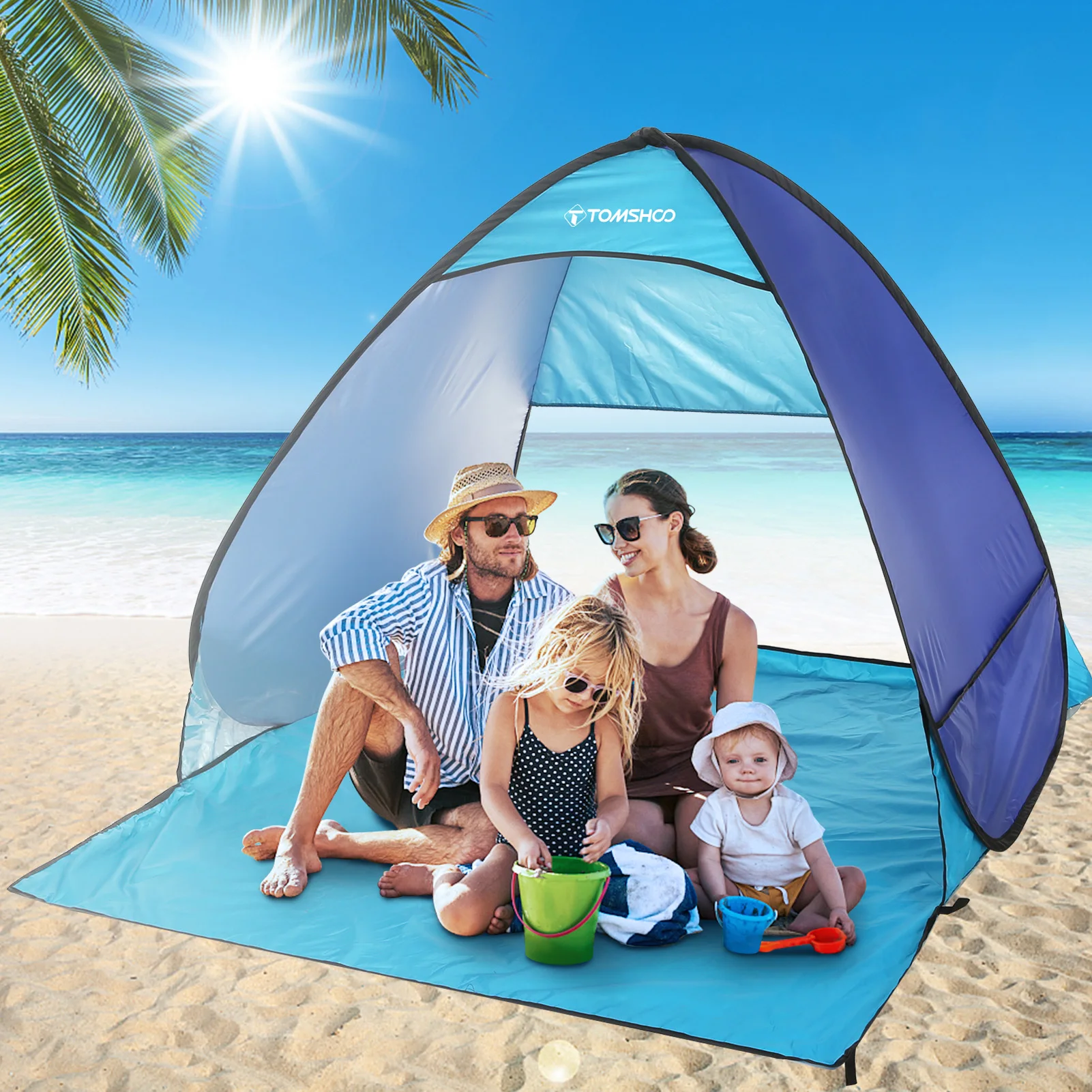 Automatic Instant Pop Up Beach Tent Lightweight Outdoor Beach Shade Sun Shelter Tent Canopy Cabana with Carry Bag