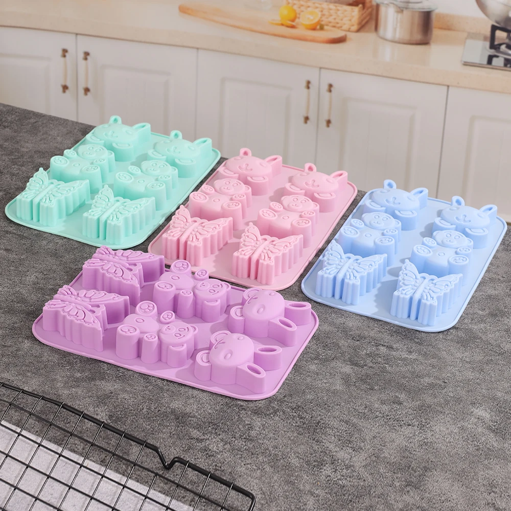 Bear Rabbit Silicone Baking Mold Animal Cake Jelly Chocolate Making Set Bunny Butterfly Soap Mould Ice Tray Gifts