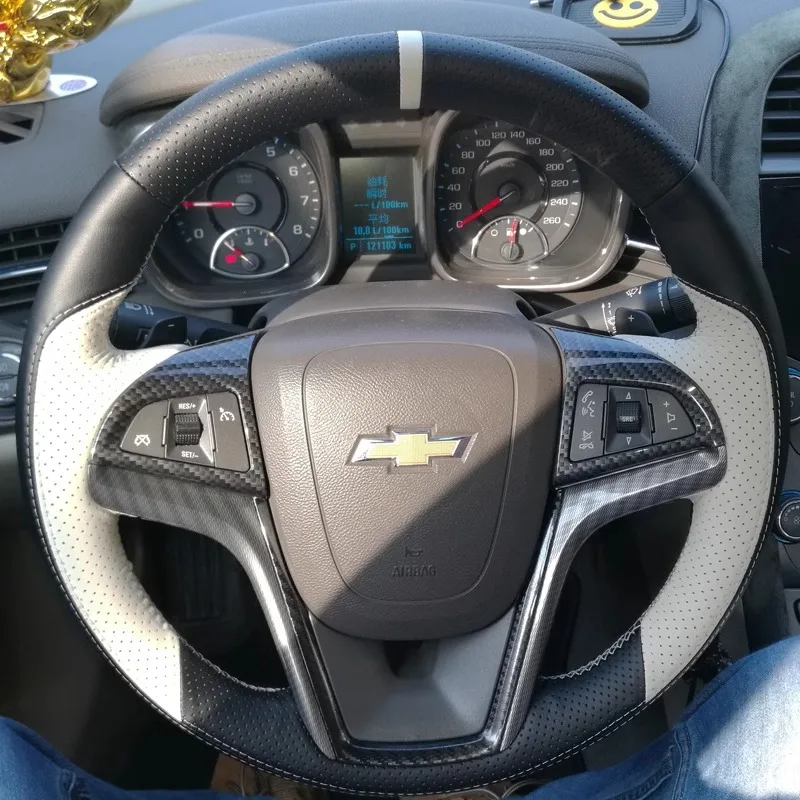 

Leather Customized Car Steering Wheel Cover for Chevrolet Malibu XL, Equinox, Cruze, Aveo, Car Accessories Wear Resistant