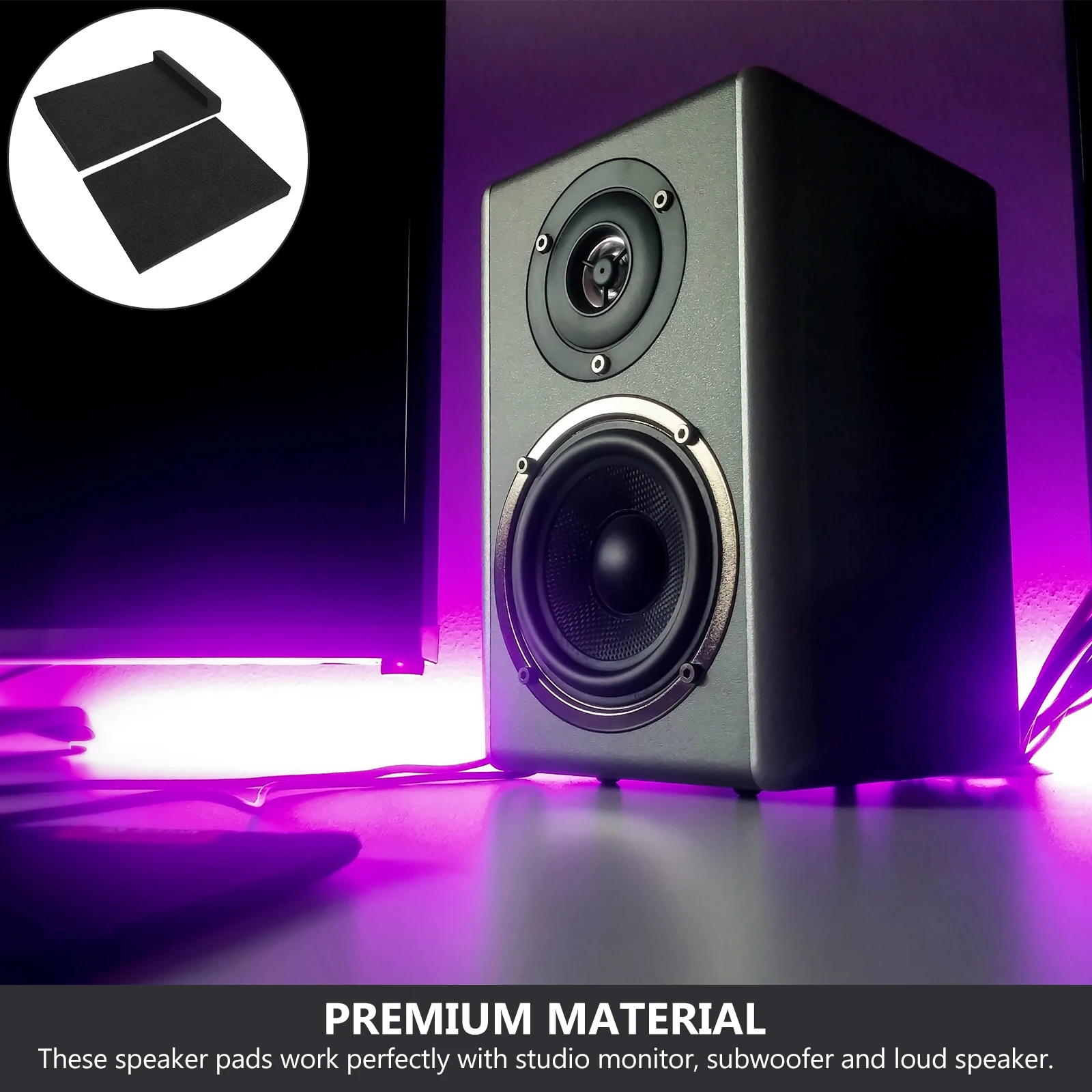 2 Stuks Luidspreker Isolatie Pads Hoge Dichtheid Spons Geluiddichte Kussens Studio Monitor Trillingen Absorptie Matten Voice Box