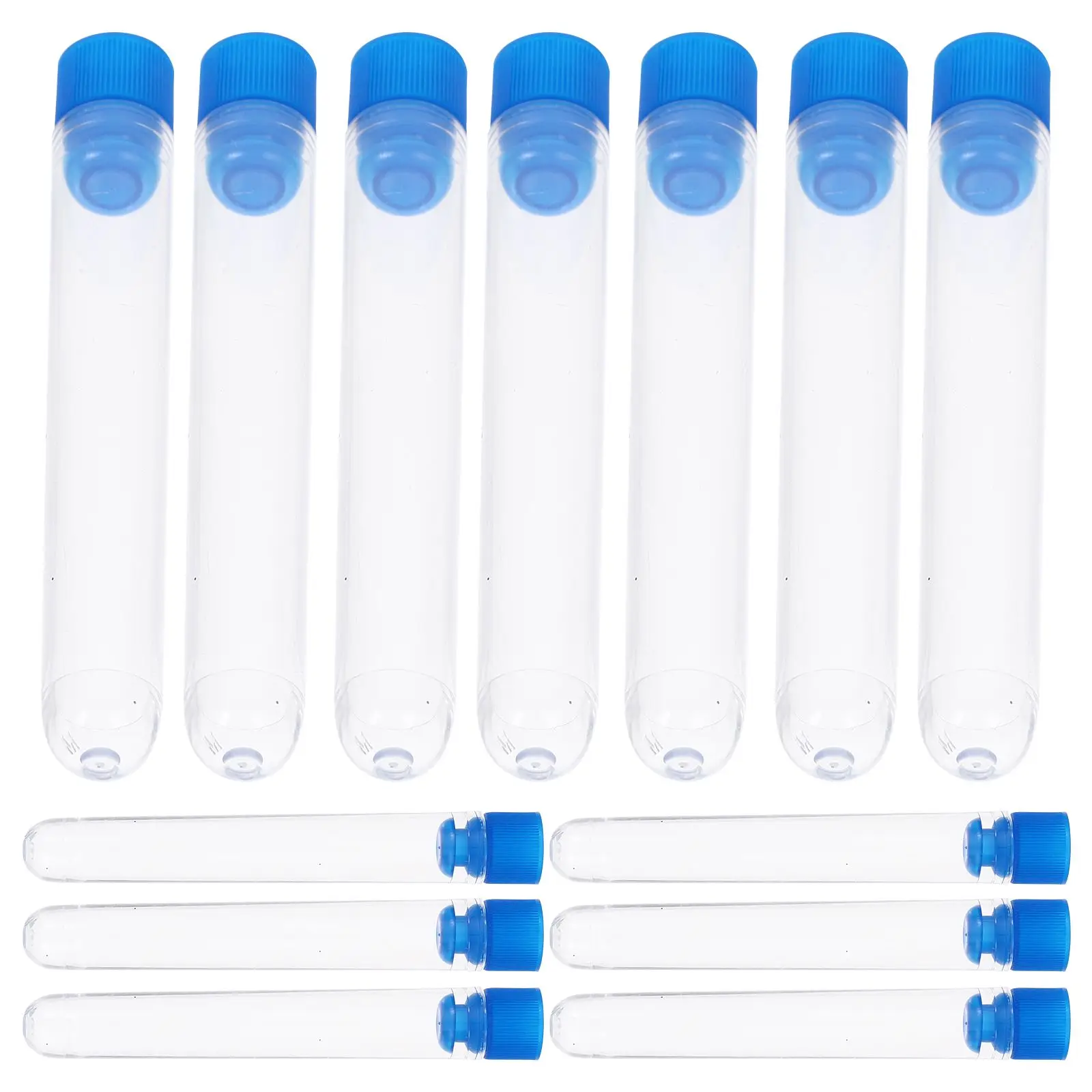 50 Pcs Laboratory Test Tube Tubes Liquid Container Sample with Lids Clear Chocolate Plastic