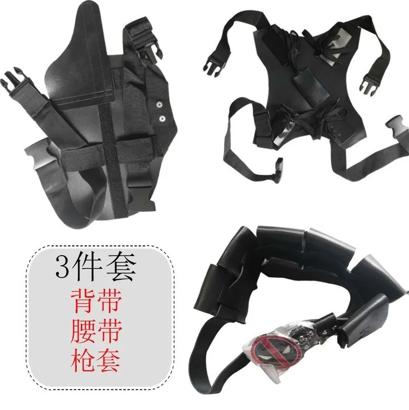 Generisches Deadpool-Kostümzubehör, verstellbarer Gurt, Gürtel, Pistolenholster, komplettes Set für Halloween-Cosplay-Partys für Erwachsene