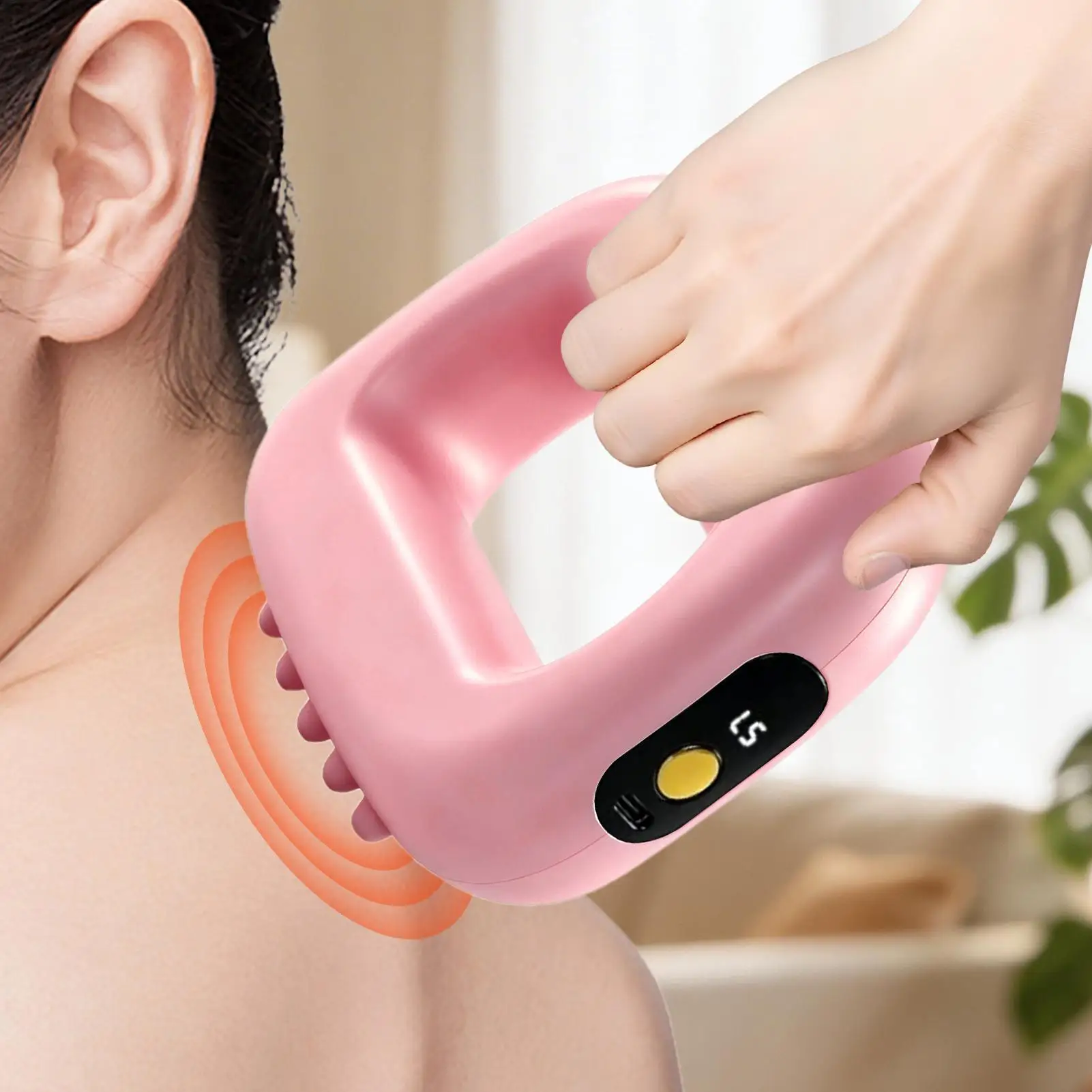 Electric Cellulite Massager 3 Modes 5 Levels Electric Cellulite Sculpting Ring Full-Body Fascia Ring for Deep Tissue Thigh Leg