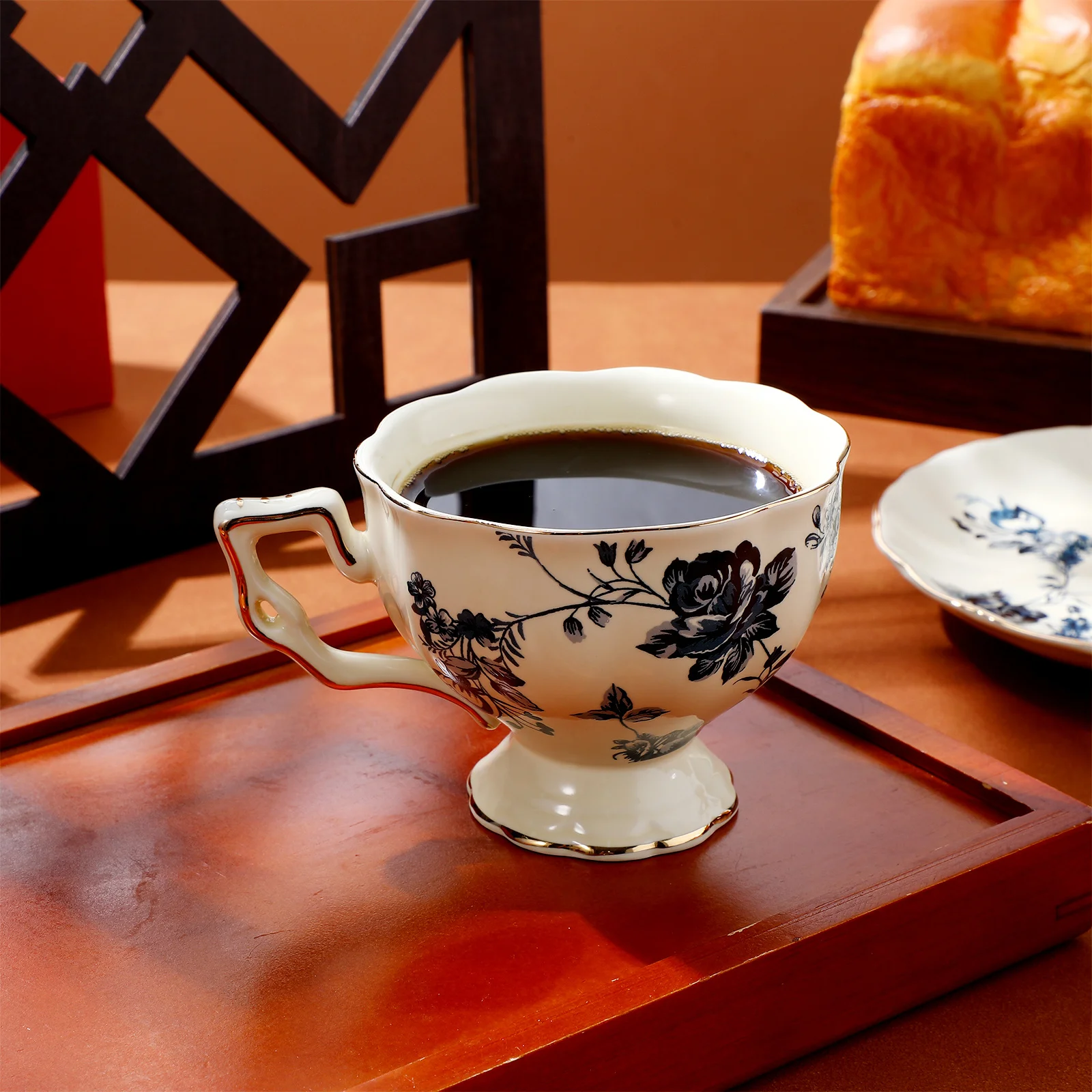 1Set Ceramic Cup Saucer Coffee Mug European Style Lightweight Smooth Rim Perfect for Home Office Cafe Drinking Cup
