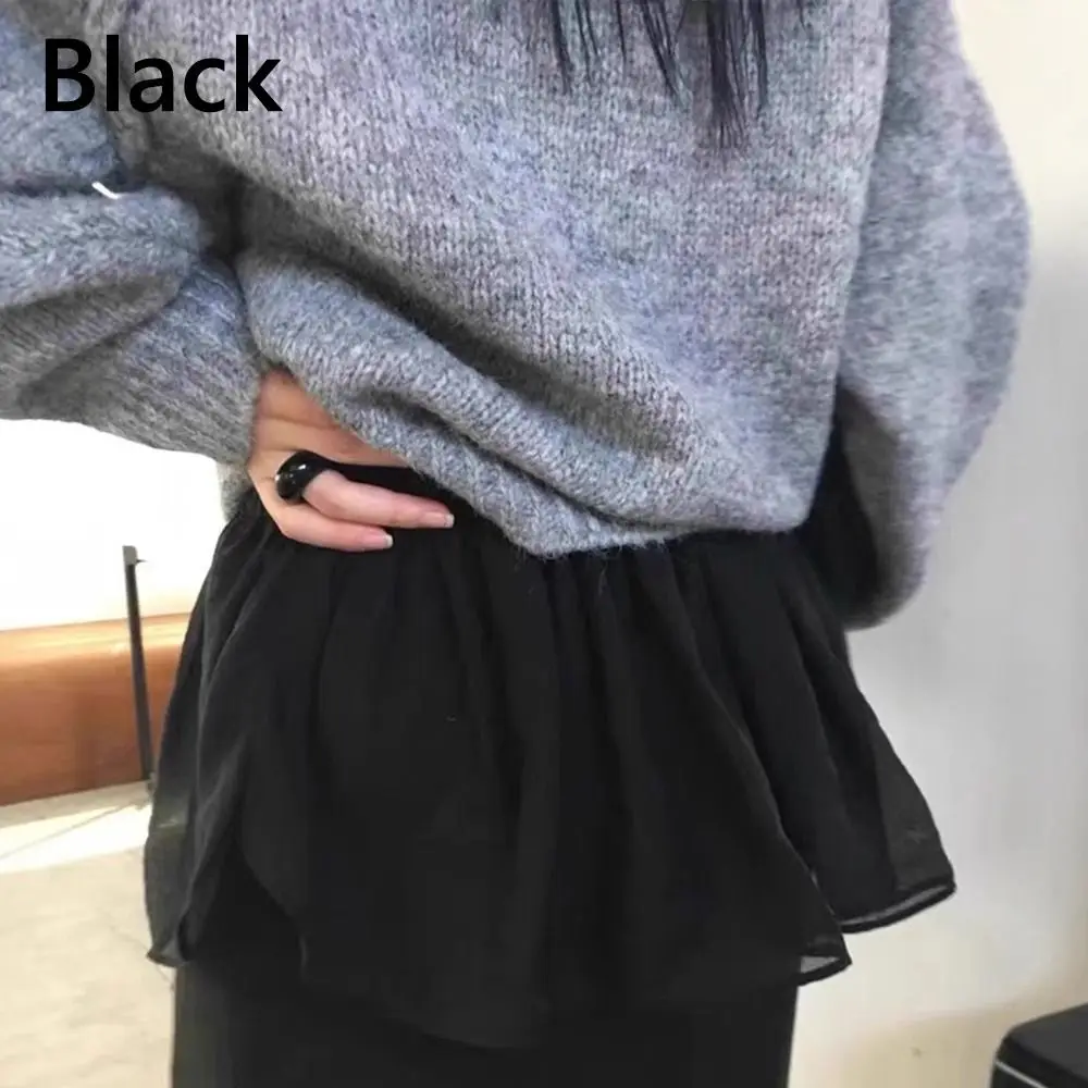 Nieuwe geborduurde bloem kant minirok zien door Y2K streetwear ruches rokken harajuku butt gordijn jeans decoratie