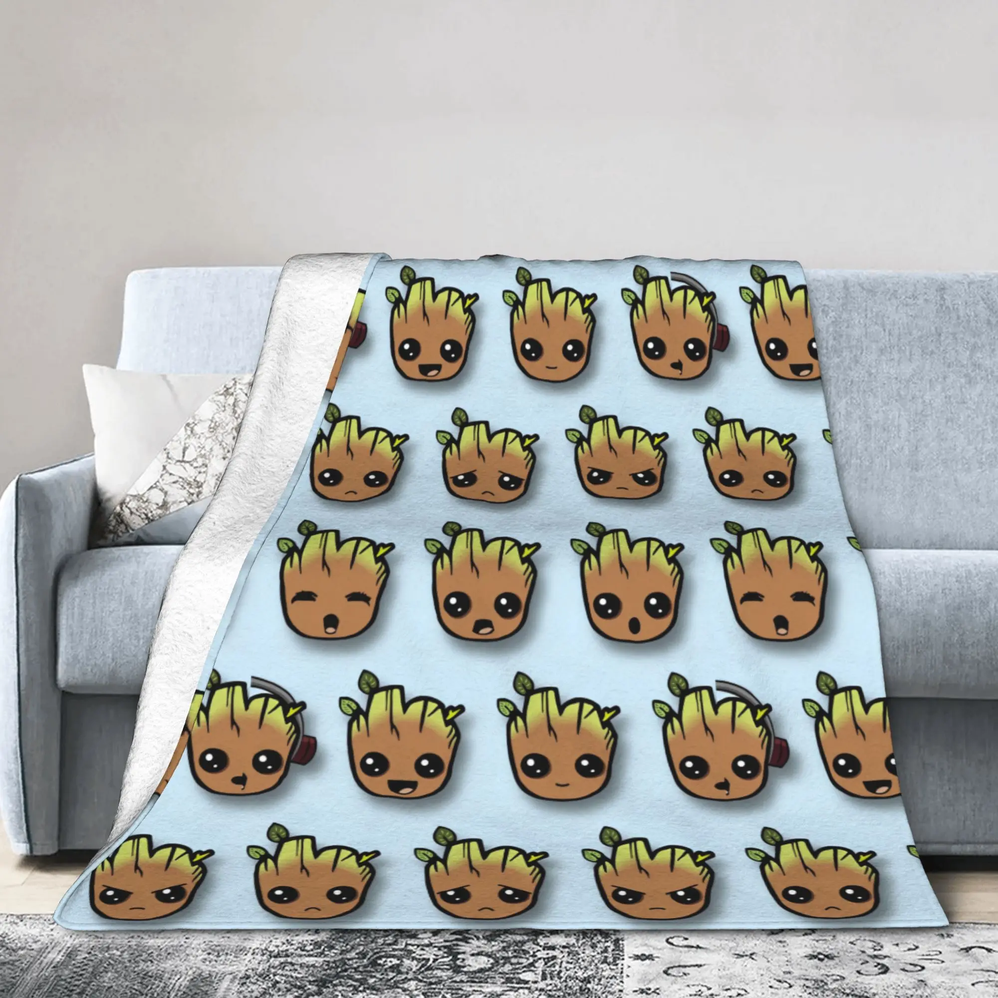 

Стражи Галактики Грут Коралловый флис Плюшевое одеяло с героями мультфильмов Аниме Вязаное одеяло для спальни Мягкое портативное одеяло для путешествий