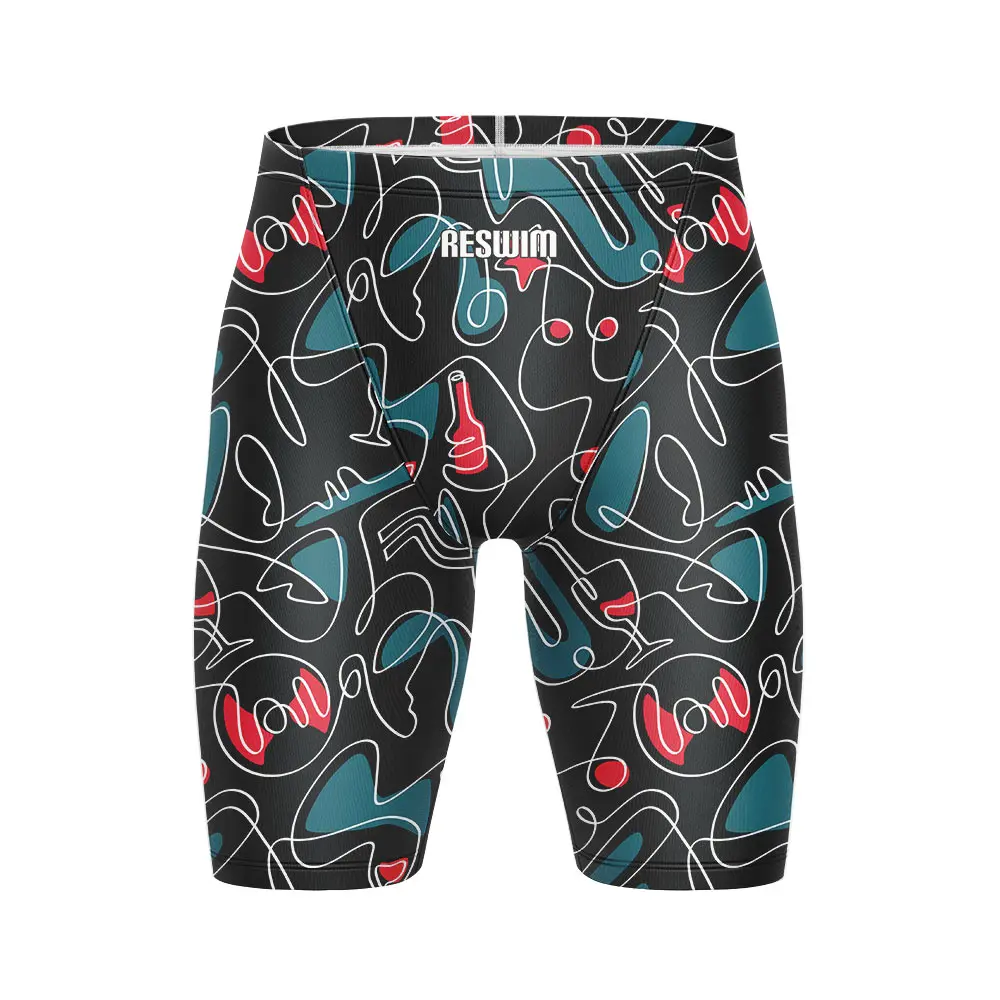 2025 Jammer de natación con estampado para hombre, entrenamientos deportivos, playa, buceo, surf, pantalones cortos, bañadores, traje de baño de secado rápido de verano