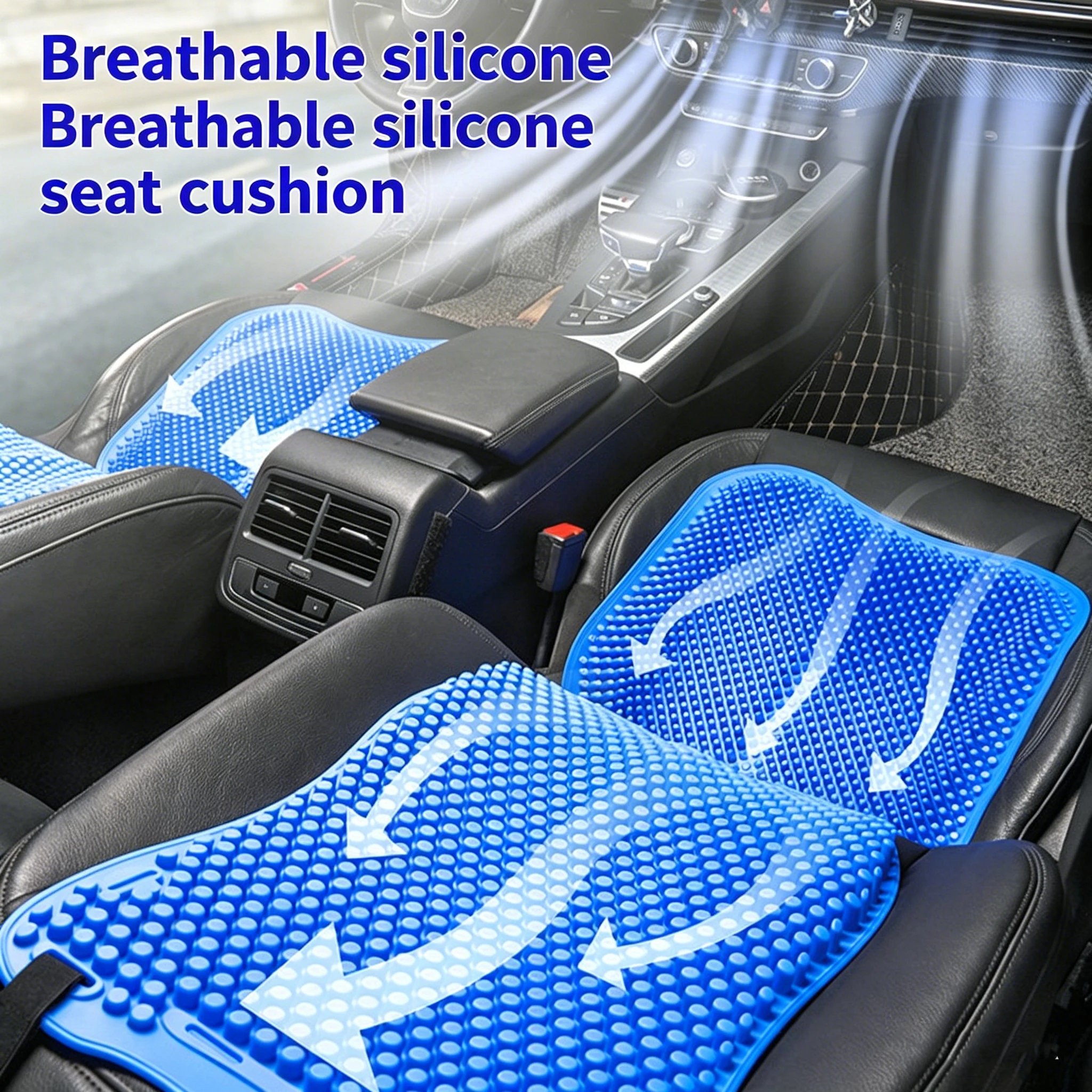 2-piece Car Set Of Car Cushions, Car Pillows, Silicone Car Cushions, Pressure Reducing And Comfortable Summer Gel Back Rest
